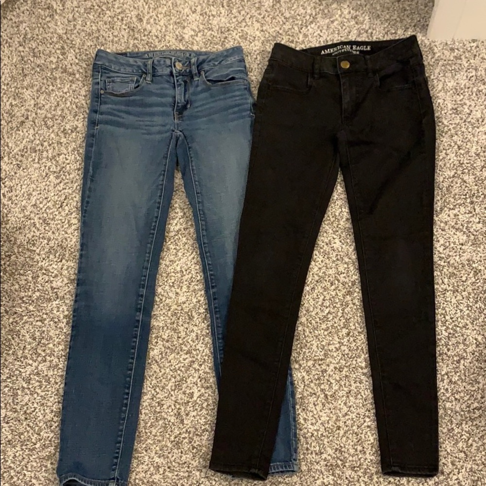Black Skinny Jeans / Blue Super Stretch Jeans
